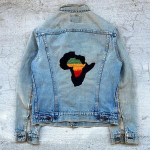 1980s Vintage Free South Africa Sandblasted Levi's Trucker Jacket